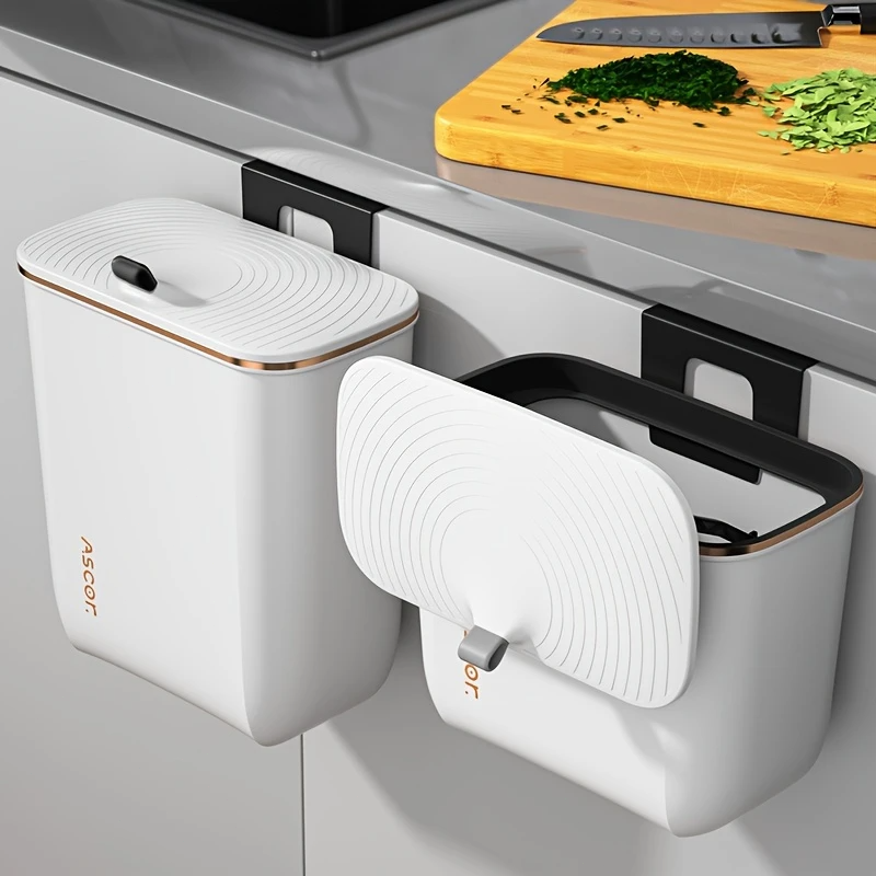 Compost Bin Countertop - Hanging Trash Can Kitchen Cabinet Door