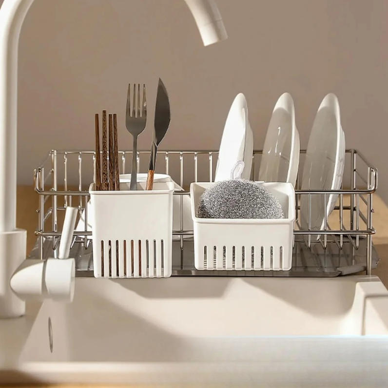 Compost Bin Countertop - Cutlery Storage Rack with Cup Holder