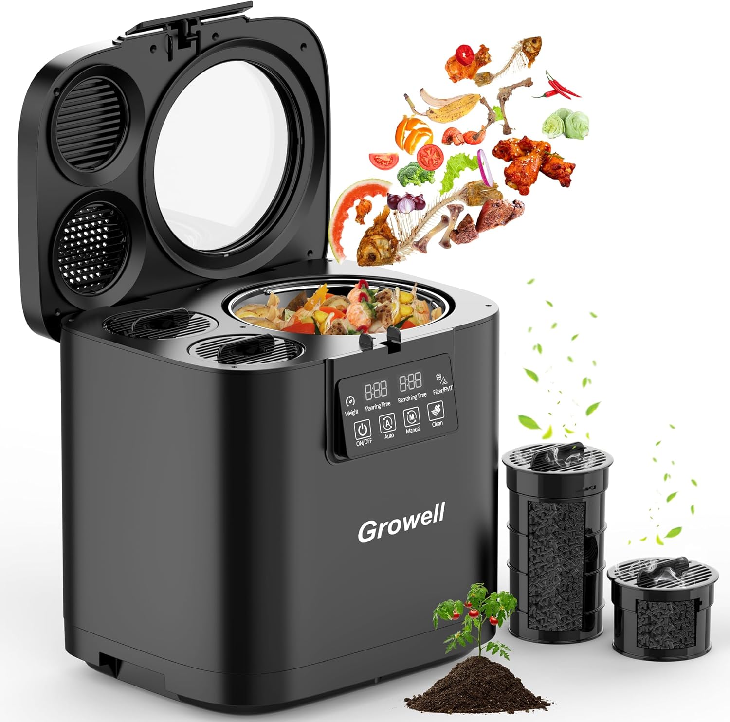 Compost Bin Countertop - 4L Electric Kitchen Composter, Countertop Compost
