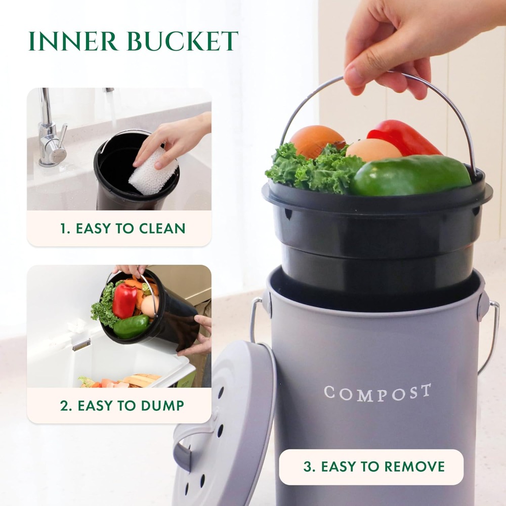 Indoor Compost Bin Kitchen Odo - Compost Bin Countertop incelemesi ve fiyatı